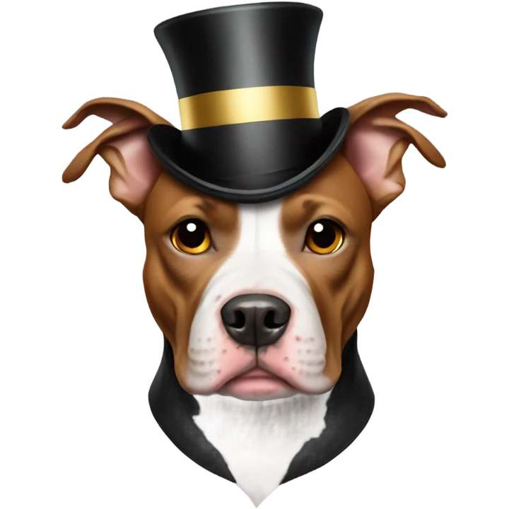 pitbull with a top hat emoji