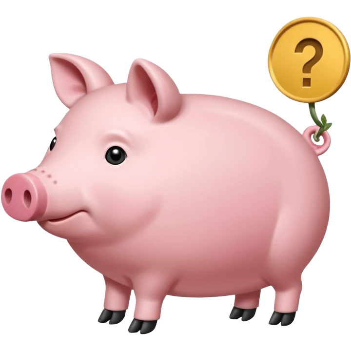 Ein  Sparschwein, in das von oben eine Münze fällt. Daneben oder leicht dahinter ein kleines Schild, das Sicherheit symbolisiert. emoji