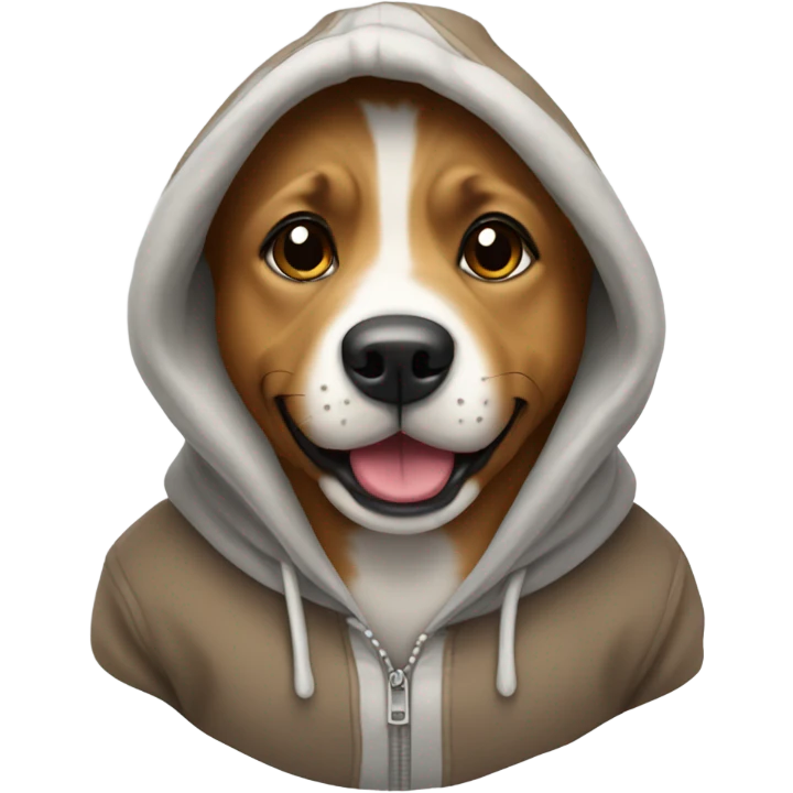 Dog wearing a hoodie emoji