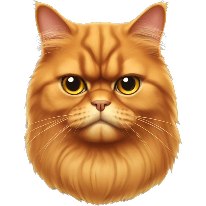 Orange Persian cat grumpy  emoji