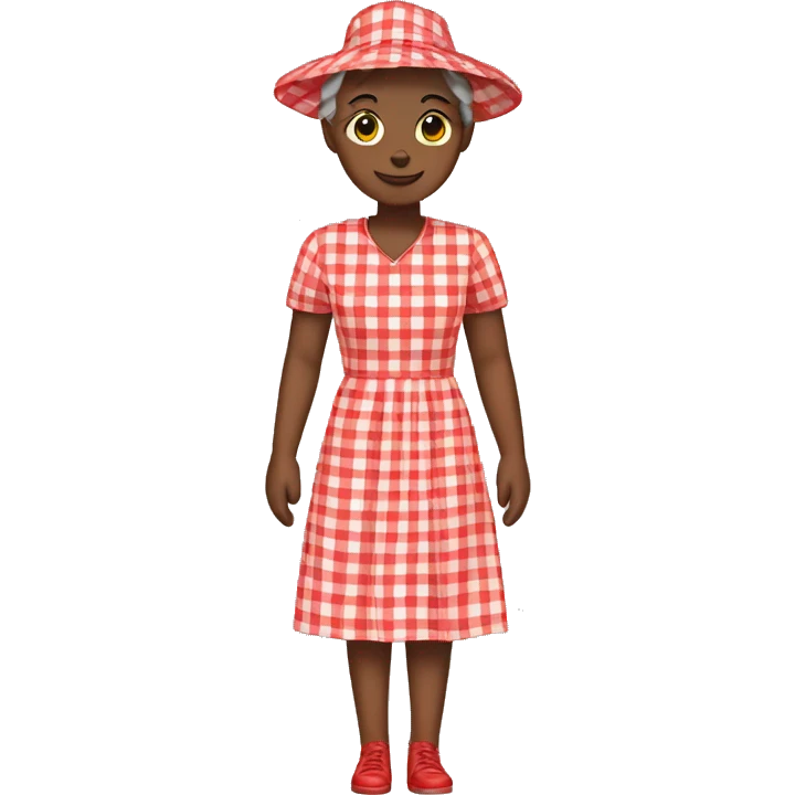 cherry red gingham dress emoji