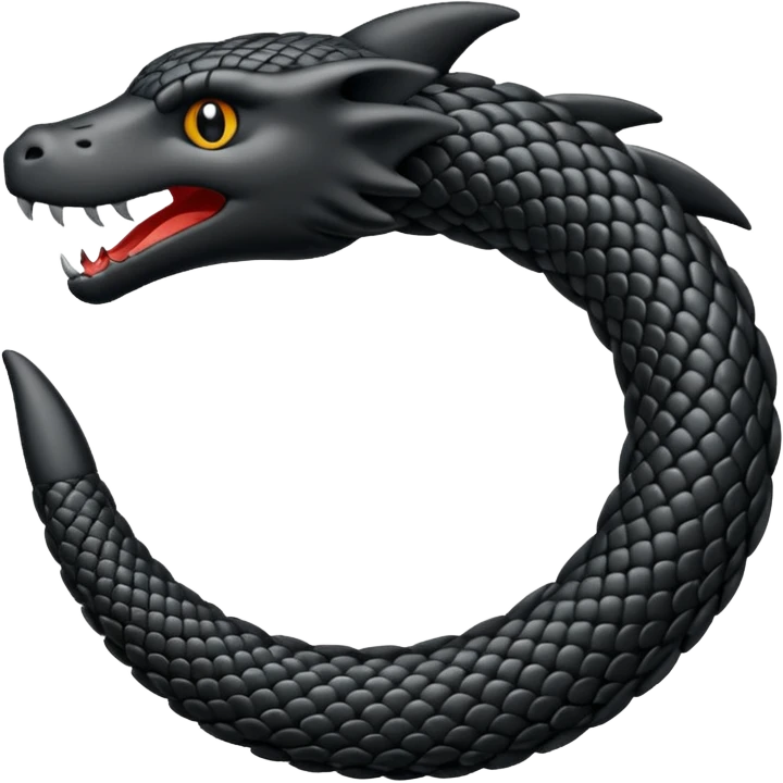 make the icon of an Ouraboros,colored black emoji