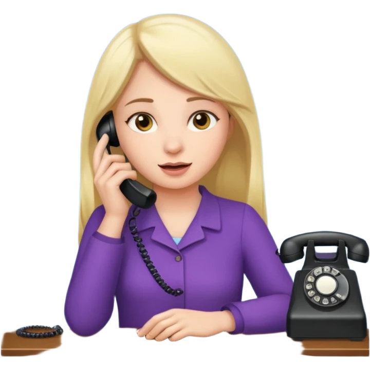 girl talking on telephone in her room emoji