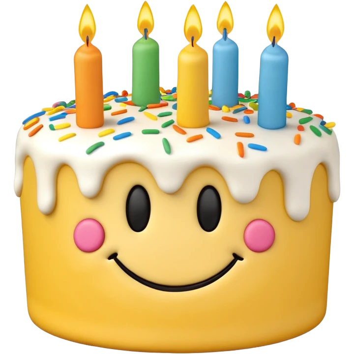 smiley face birthday cake emoji