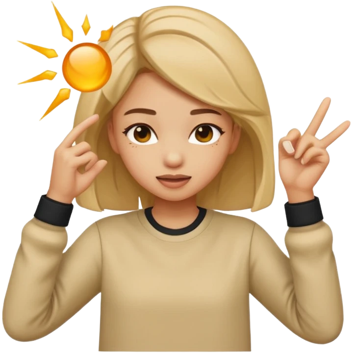 Girl dabbing emoji