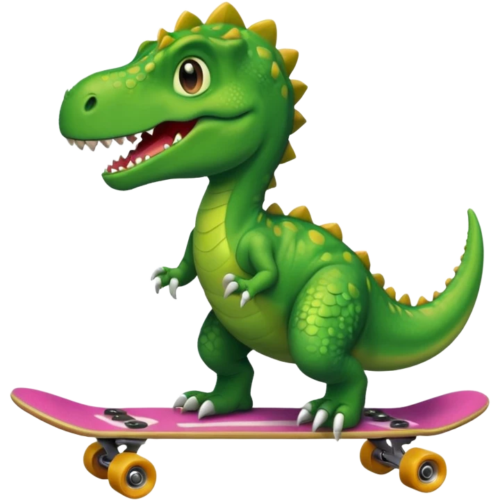 Dinosaur on a skateboard emoji