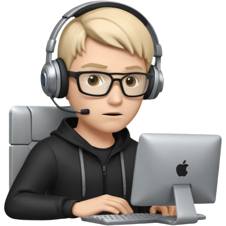 a 3d hacker with computer emoji
