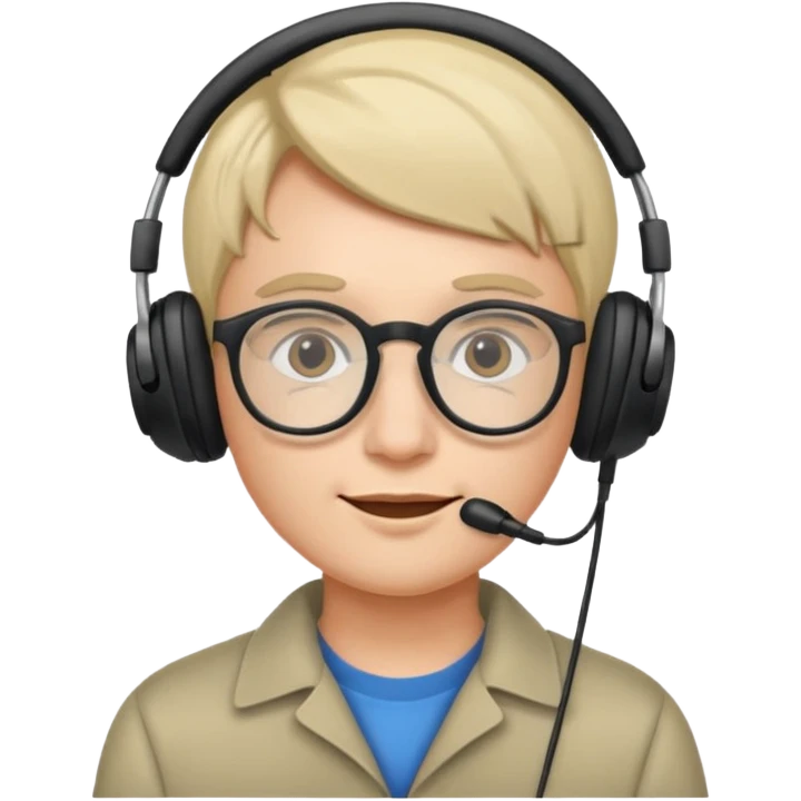 headphone and spectacles, no microphone emoji