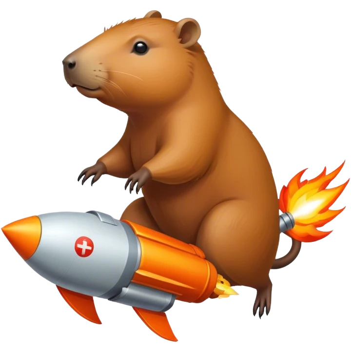 capybara with rocket fire emoji