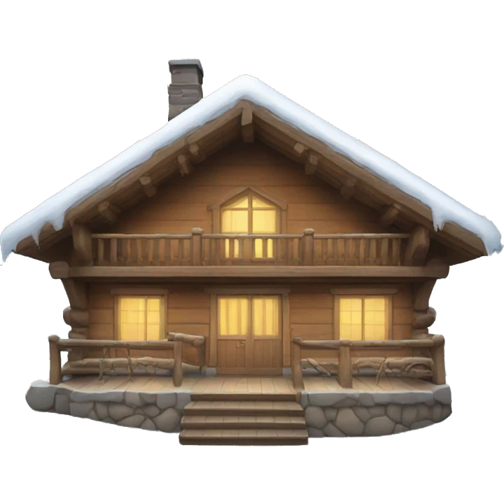 snowy chalet emoji