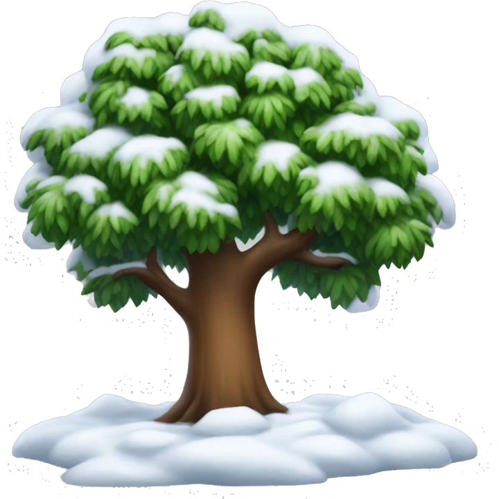 tree covered in snow  emoji