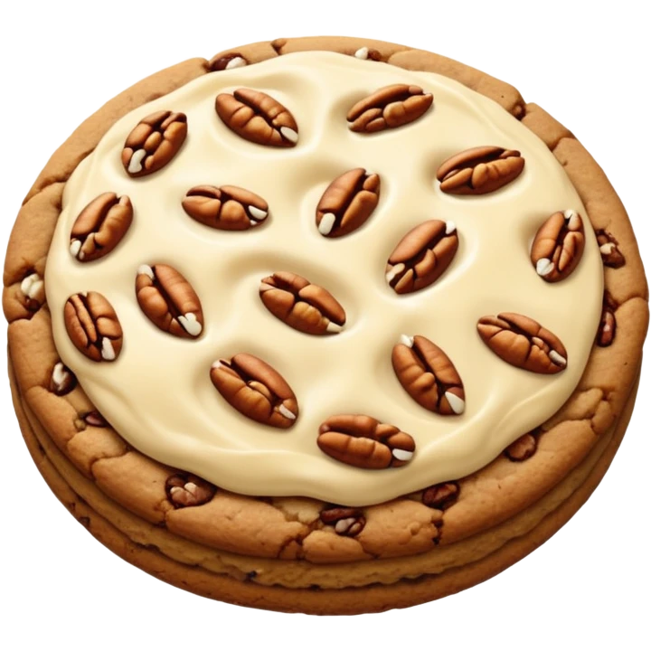 Big cookie with white chocolate chips and pecans emoji