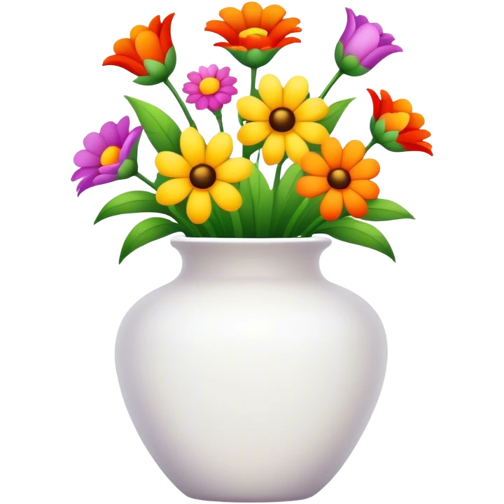 white flower vase emoji