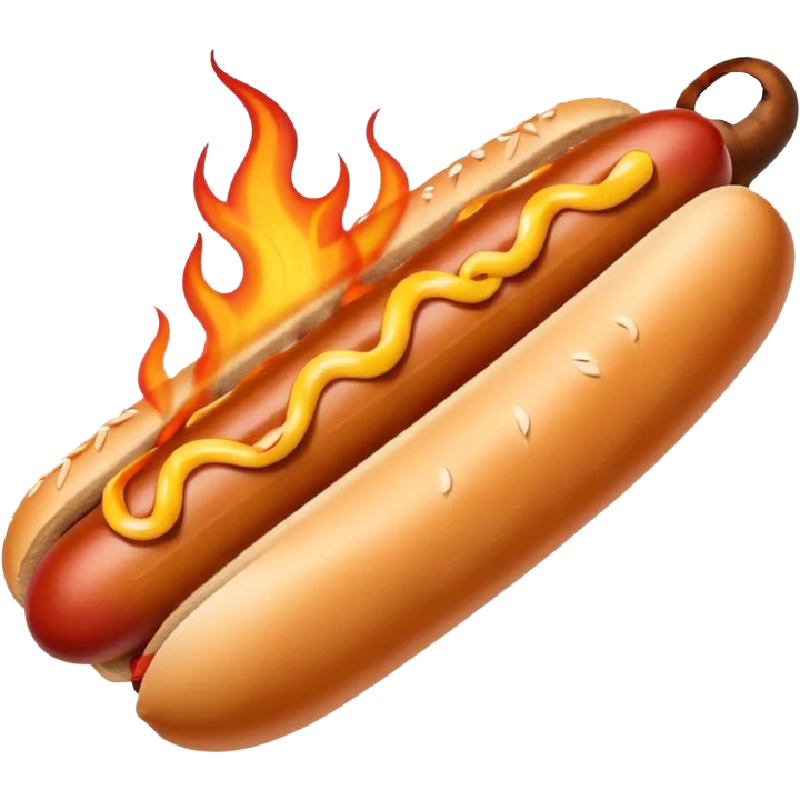 Hand Holding a Flaming Hotdog emoji
