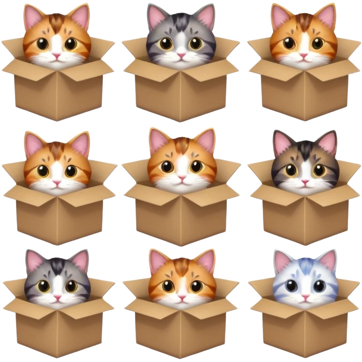cats in boxes emoji