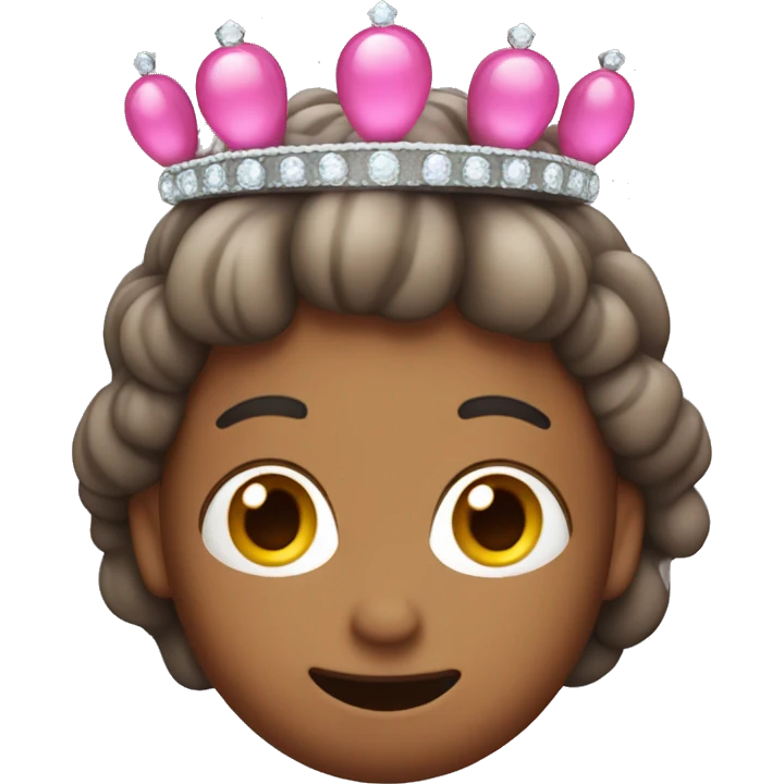 A pink jellybean (the candy) wearing a tiara emoji