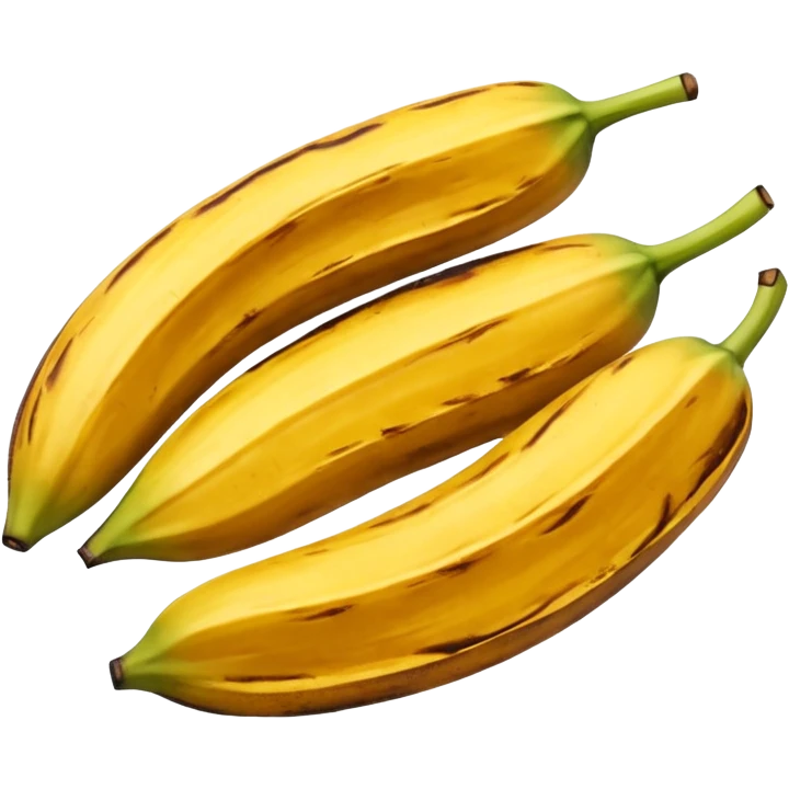 A single fried sweet plantain slice (tajada) with golden edges and a caramelized texture, looking juicy and appetizing with a glossy finish to show its frying. emoji