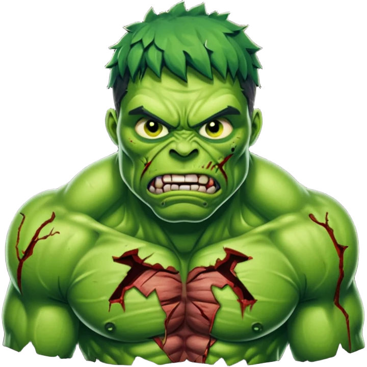 Zombie Hulk with face emoji