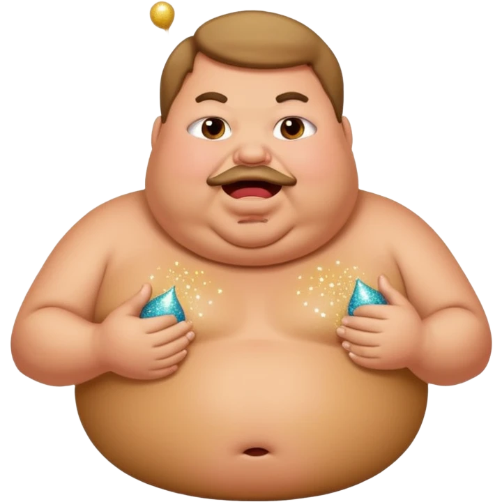 fat man farting glitter emoji