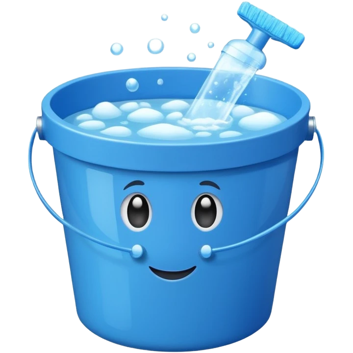 Bucket and cleaning product emoji