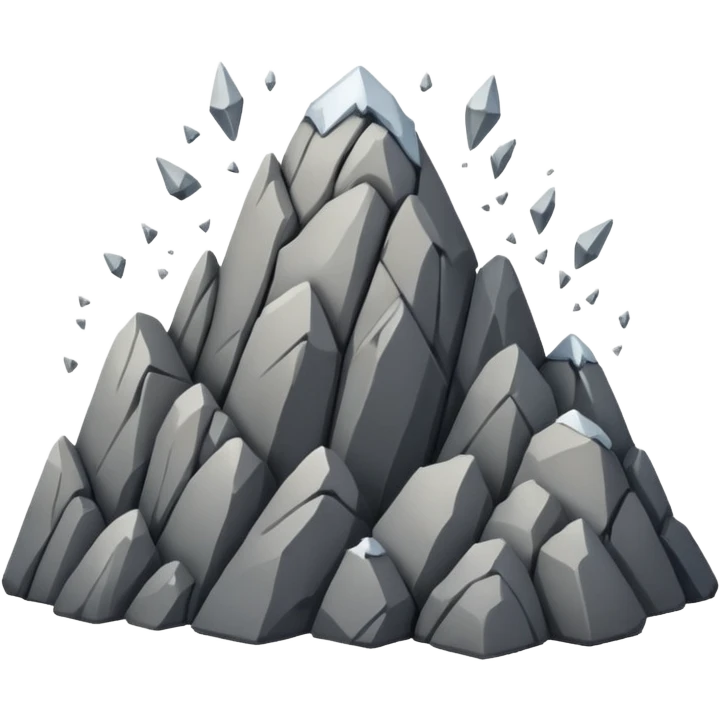 Rocks falling from mountain emoji