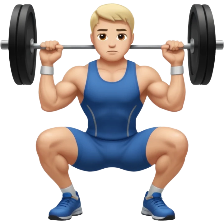 Guy squating without a dumbell emoji