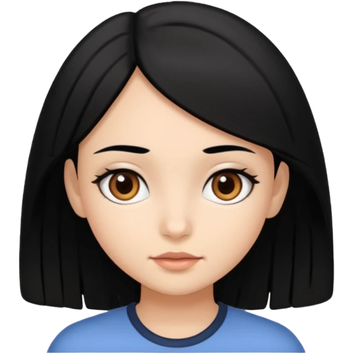 сделай ей черные волосы и карие глаза и похожей на нее emoji