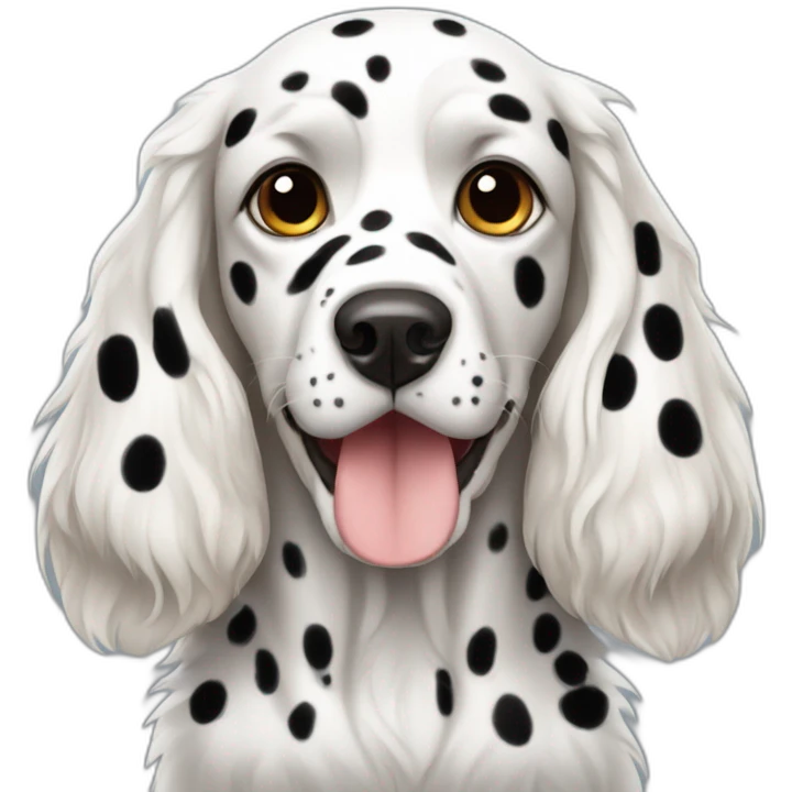 a Russian spaniel that looks like a Dalmatian. emoji