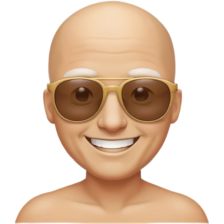beach vibes with a smile bald emoji