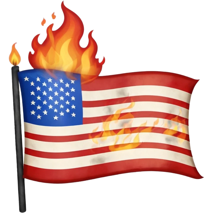 Burning american flag emoji