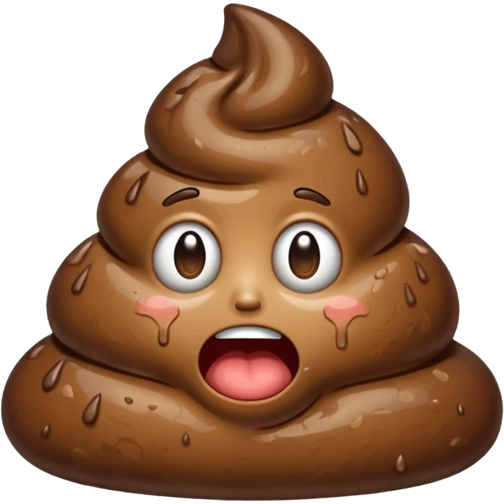 a poop crying emoji