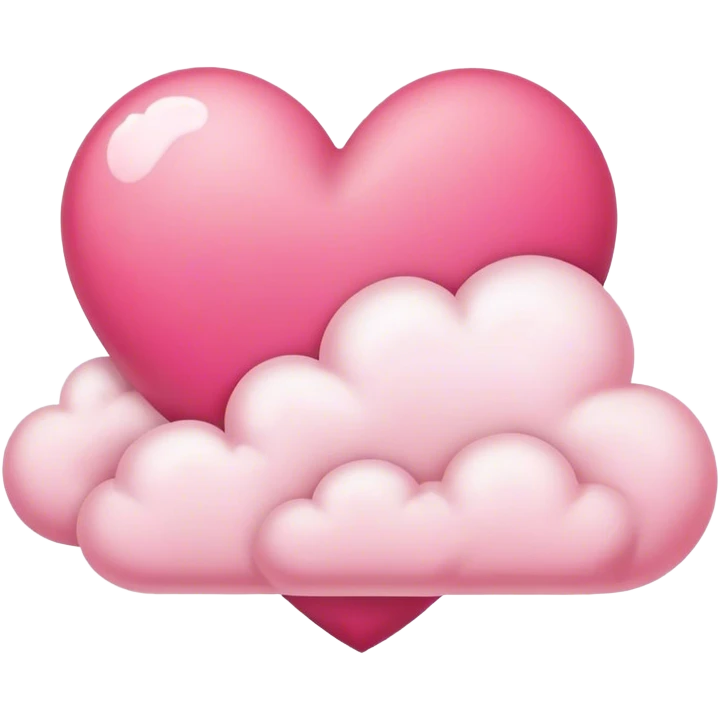 pink heart + cloud emoji