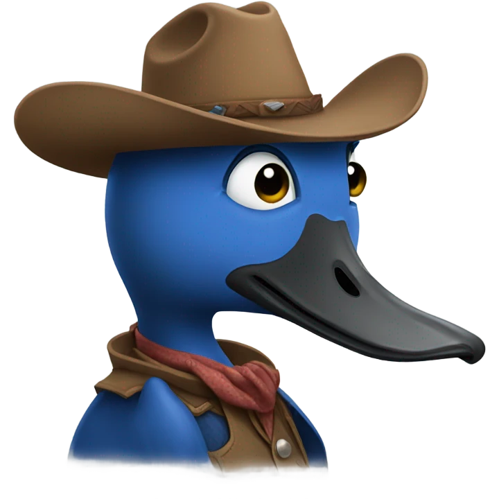 Blue duck cowboy emoji