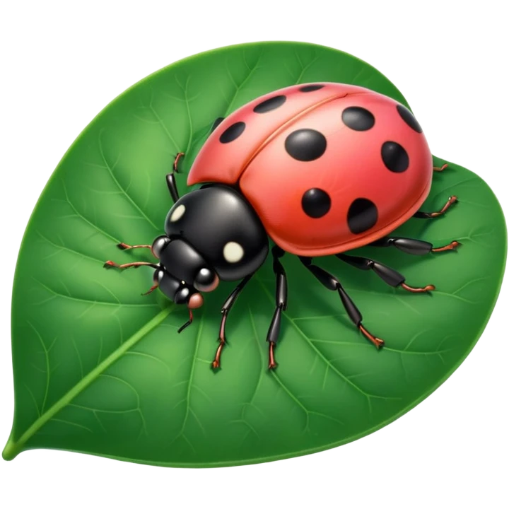  cute pink lady bug on leaf emoji