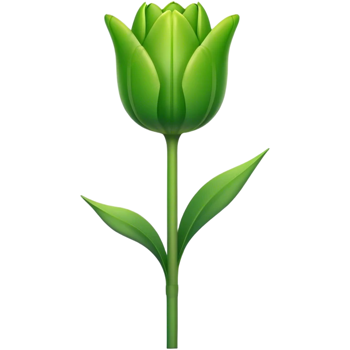 single green Tulip, straight stem emoji