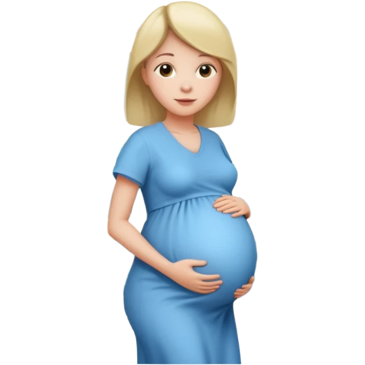 임산부가 병원 앞에서 서있다 emoji