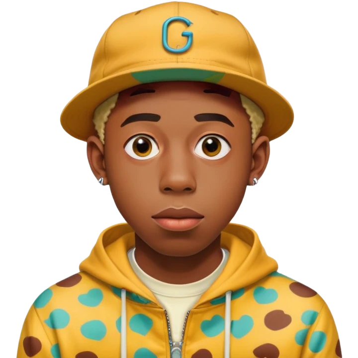 Tyler the Creator rapper with his distinctive style and colorful outfits emoji