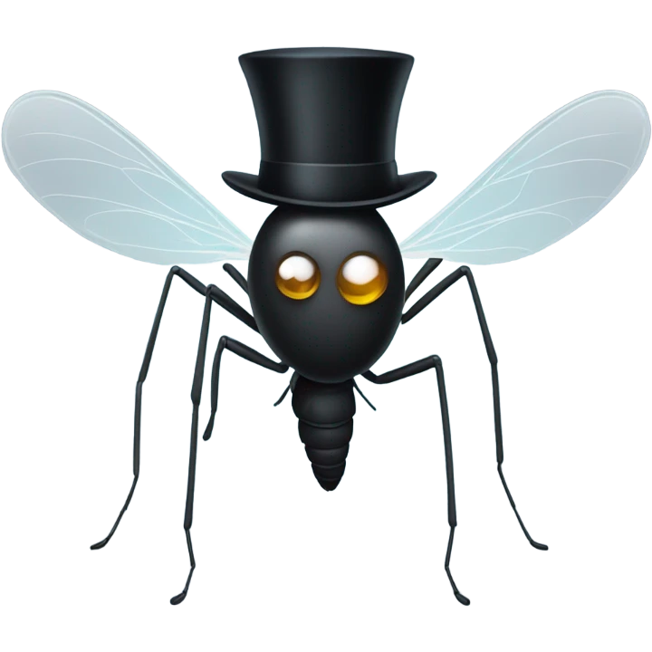 Mosquito with a top hat  emoji