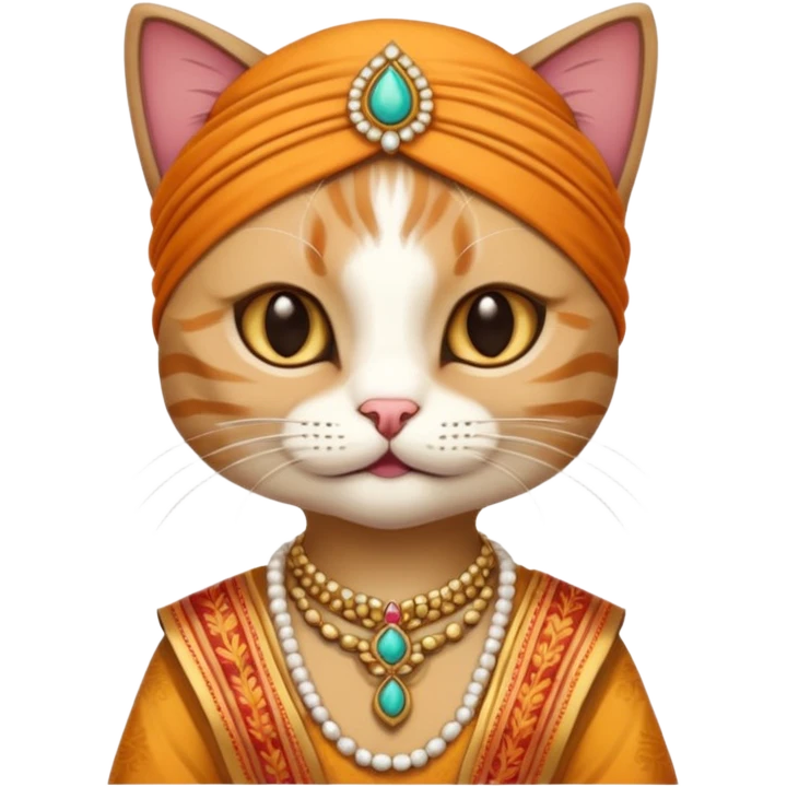 cat wearing indian clothes emoji