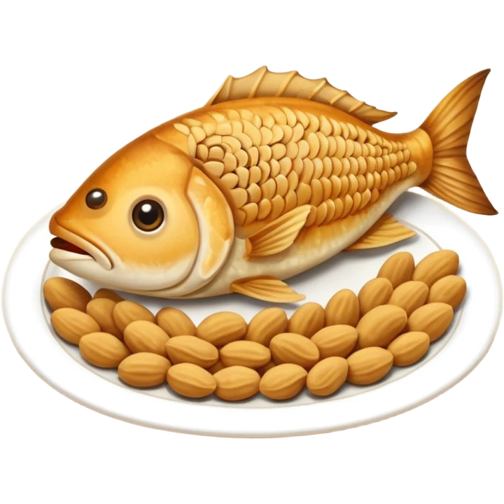 fish and peanut indonesian food emoji
