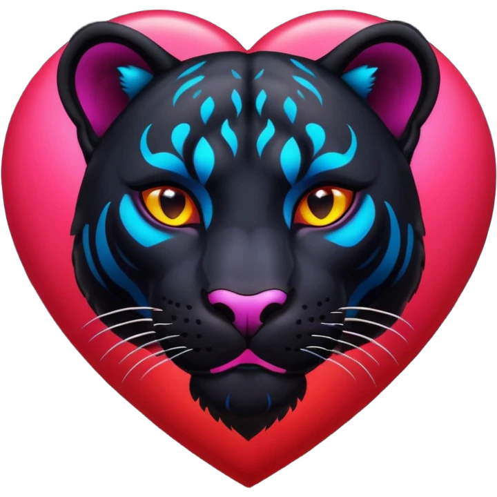 Heart with a panther emoji