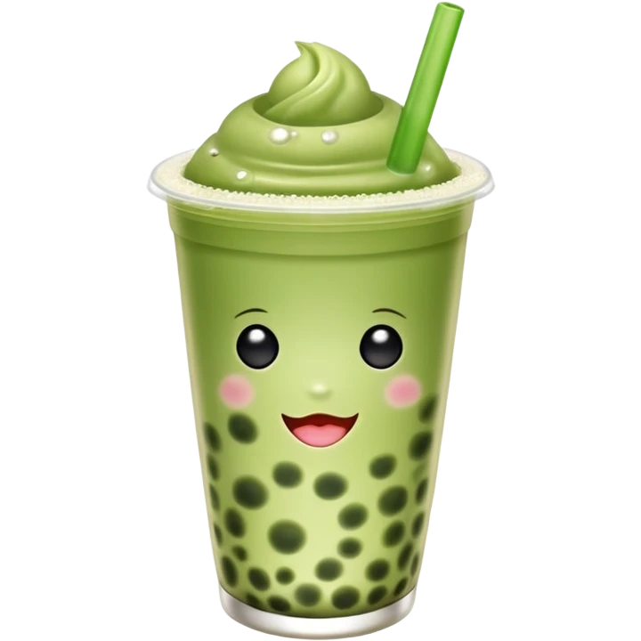 Green matcha bubble tea emoji