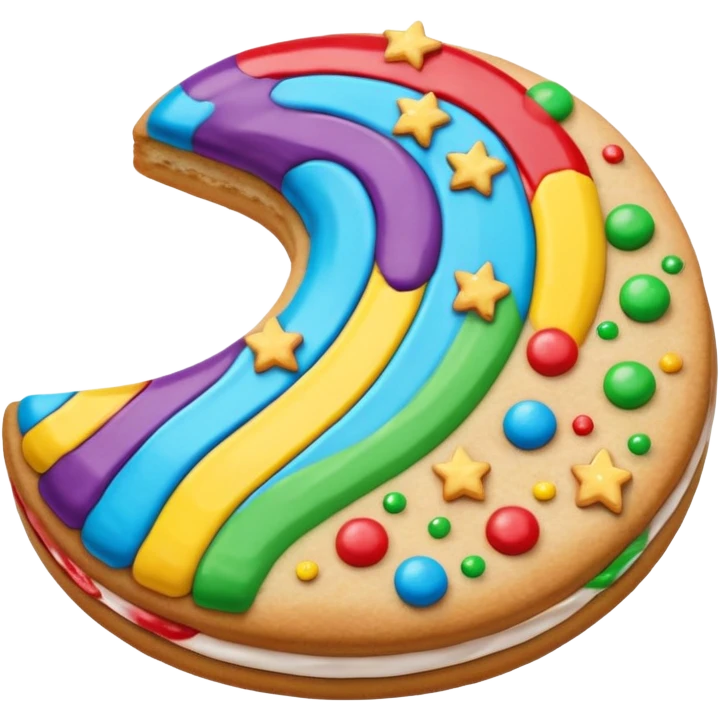Rainbow galaxy starry candy cookie emoji