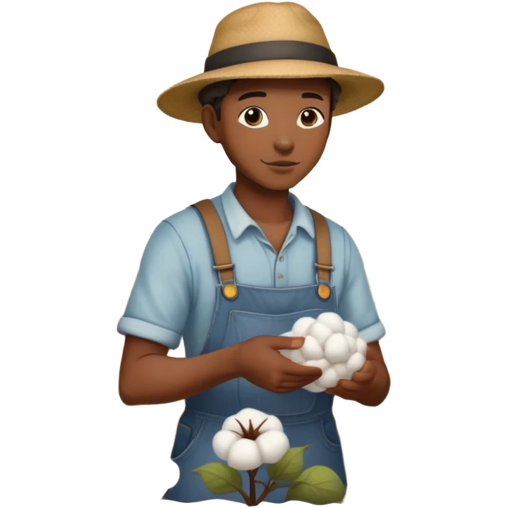 Black person picking cotton in a feild emoji