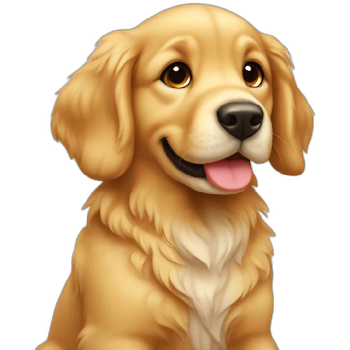 cute puppy golden retriever beige full body emoji