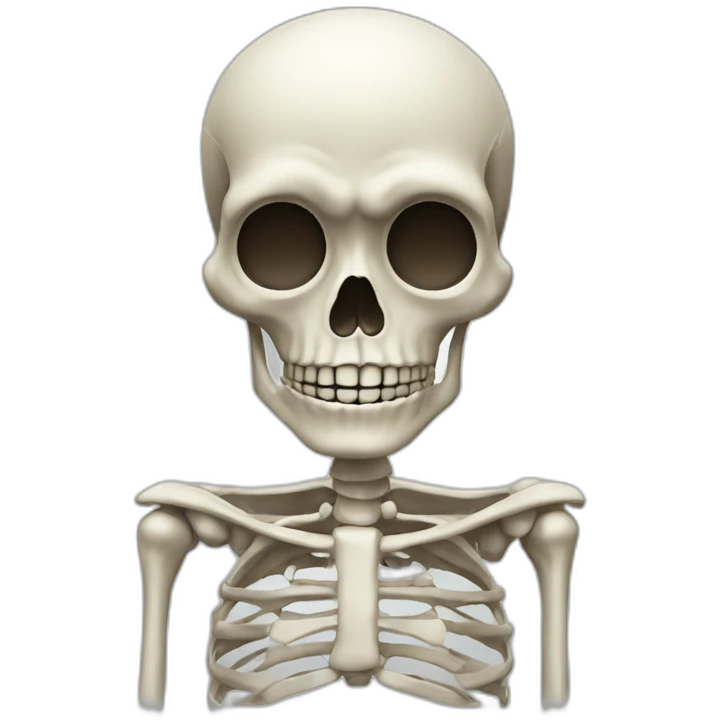 profusely sweating nervous skeleton emoji