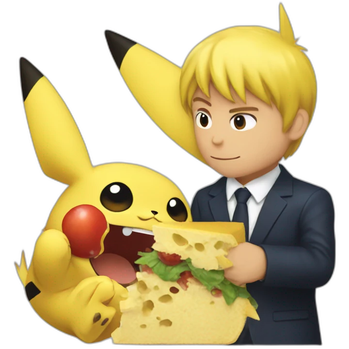 Pikachu eat macron emoji