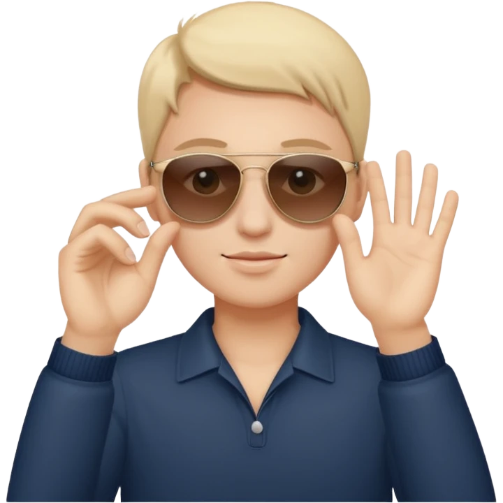 Lowering sunglasses on face with hand emoji