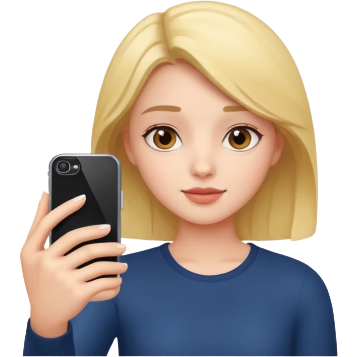 girl taking selfie with phone emoji