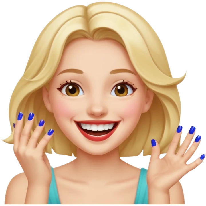 Gülen tırnaklı kıź emoji
